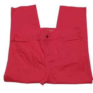 Chicos Platinum Jeans Womens 2.5 Medium Pink Cropped Stretch Pockets Zipper